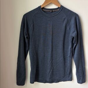 Smartwool 100% Merino Wool Base Layer Top Blue SW0SS600 Outdoor Running Size S